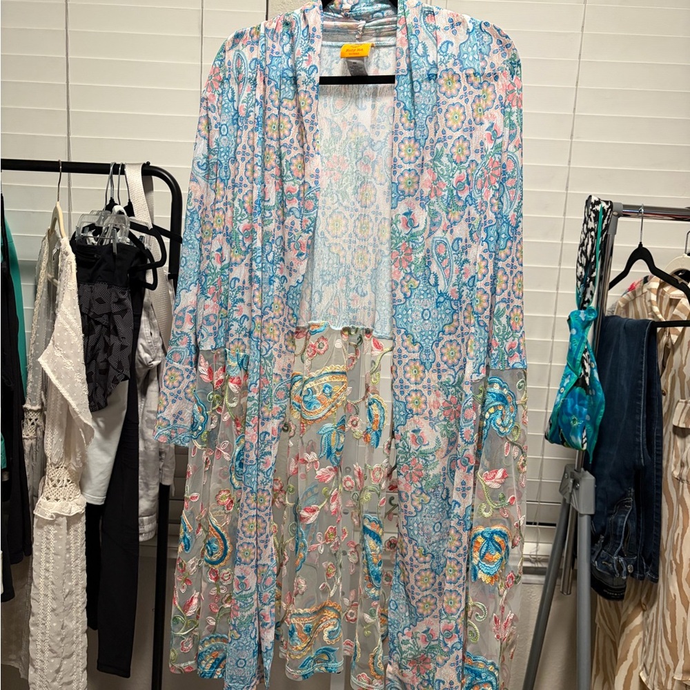 Ruby Rd. Floral Sheer Kimono - Picture 2 of 5